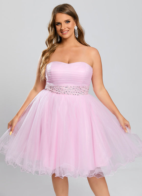 Robe Courte Tulle Rose - gallery 8