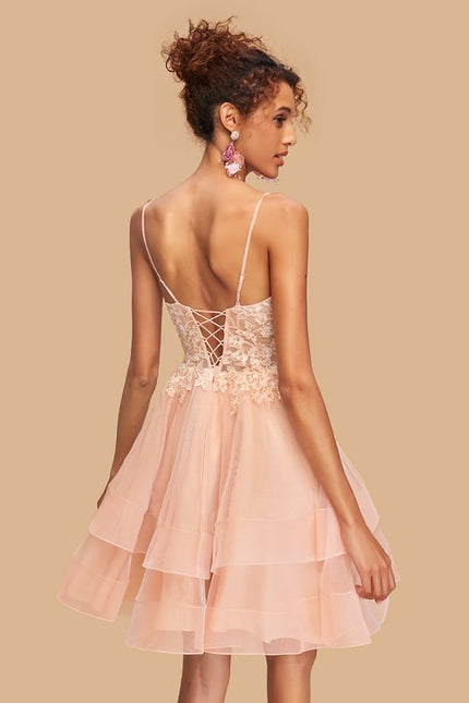 Robe Courte Rose Brodée - gallery 2
