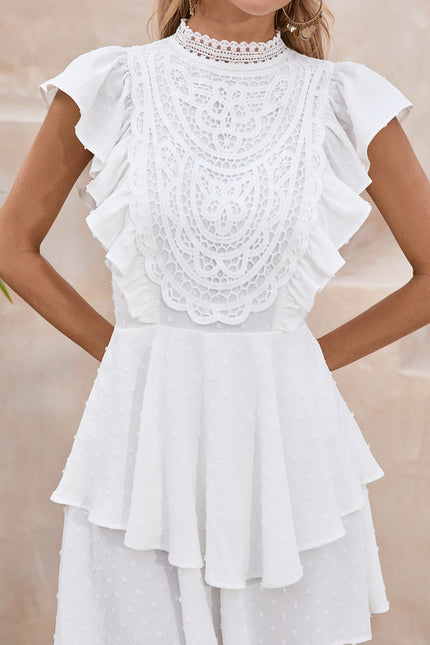Robe Blanche Courte Patineuse - gallery 4