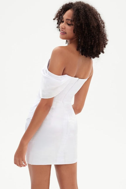 Robe Blanche Courte Moulante - gallery 5