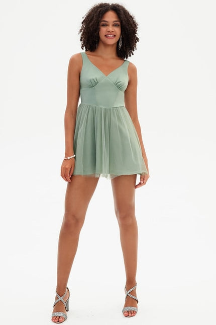 Robe Courte Tulle Émeraude