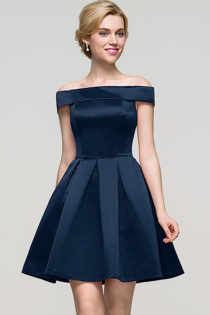 Robe Courte Satin Noire - gallery 2