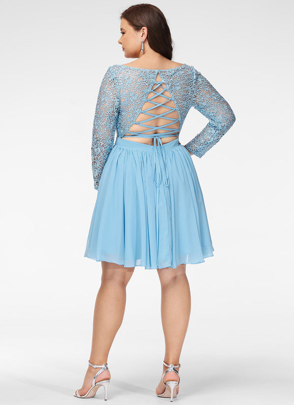 Robe De Soirée Courte Dentelle - gallery 5