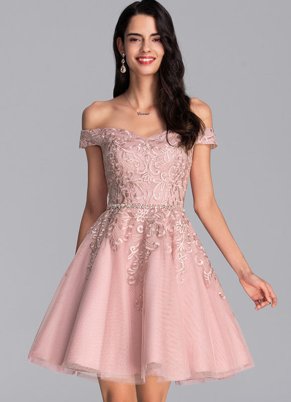 Robe Courte Tulle Perlée