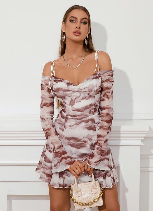 Robe Courte Douce Marbrée