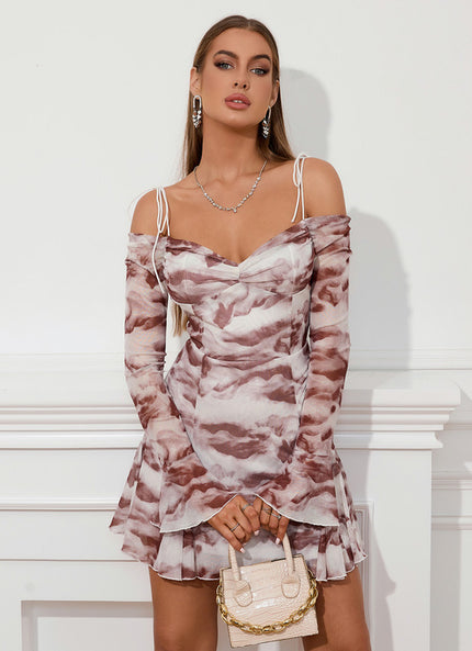 Robe Courte Douce Marbrée