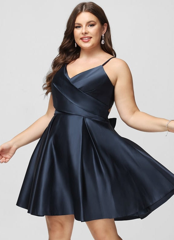 Robe Courte Satinée À Volants - gallery 8