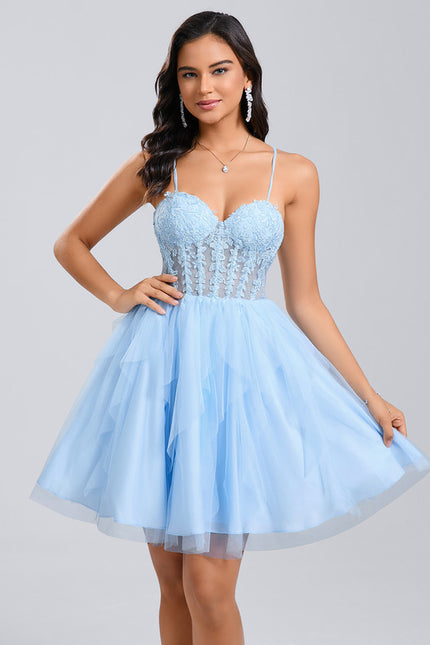 Robe Courte Tulle Bleu Ciel