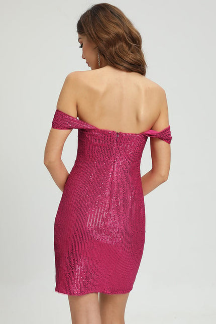 Robe Courte Pailletée Fuchsia - gallery 6