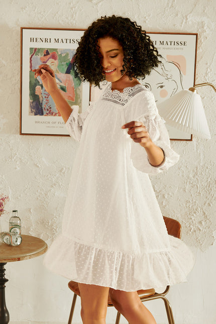 Robe Blanche Courte Boheme - gallery 3