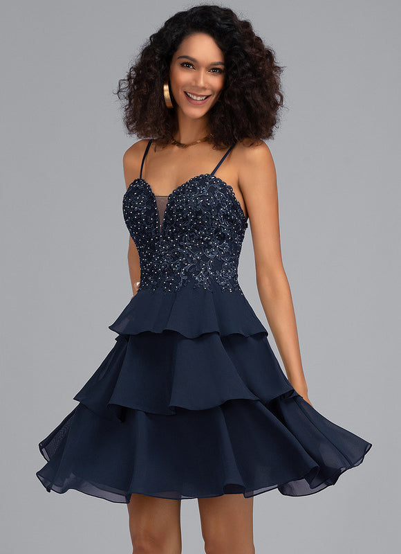 Robe Courte Festive À Paillettes