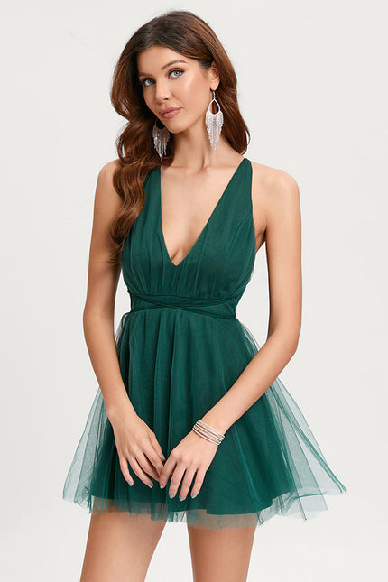 Robe Courte Tulle Émeraude - gallery 6