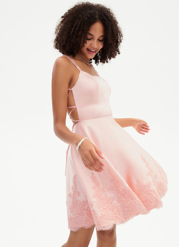 Robe Courte Rose Délicate - gallery 3