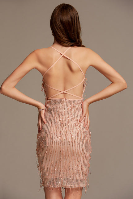 Robe Courte Scintillante Ajustée - gallery 4