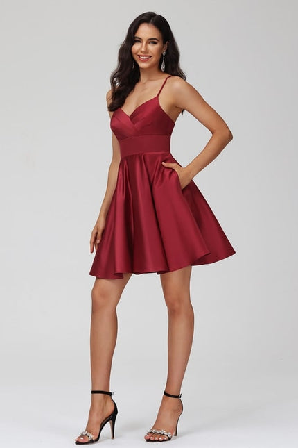 Robe Courte Satinée À Volants - gallery 6