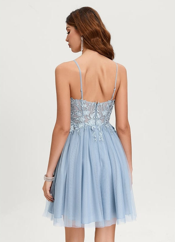 Robe Courte Tulle Embellie - gallery 1