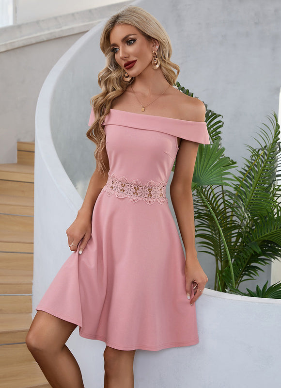 Robe Courte Rose Décontractée