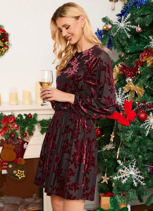 Robe Courte Verte À Fleurs - gallery 4