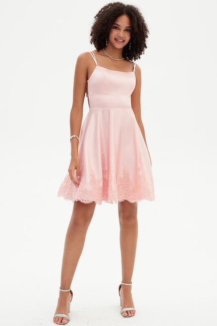 Robe Courte Rose Délicate - gallery 2