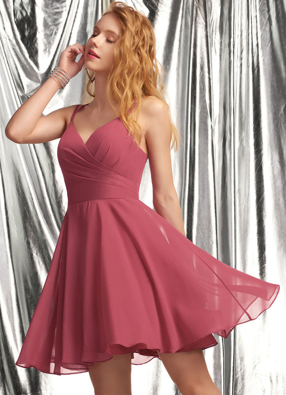 Robe Courte Mousseline Évasée - gallery 1