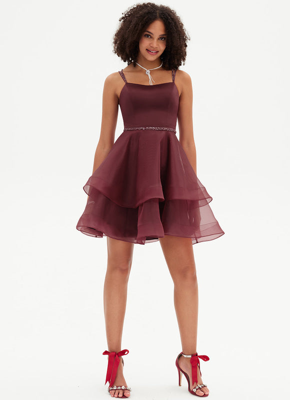 Robe Courte Cocktail Bordeaux - gallery 1