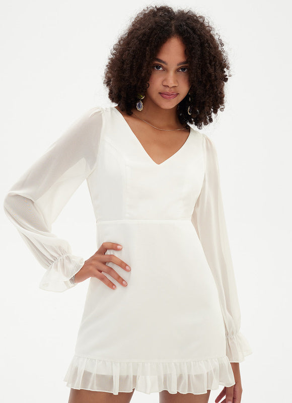 Robe Fluide Mousseline Courte - gallery 2
