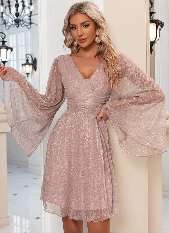 Robe Courte Paillettes Nude - gallery 4