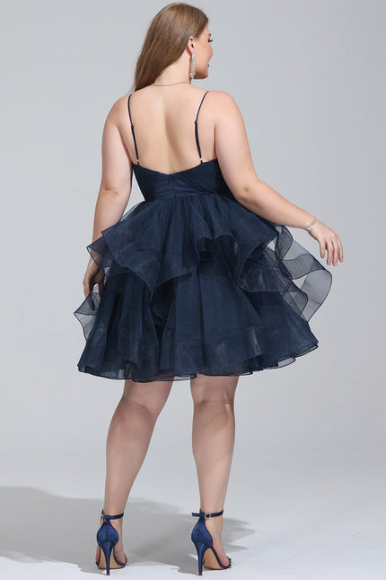 Robe Courte Tulle Volants Bleu - gallery 8