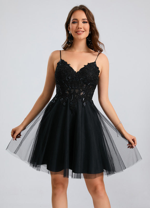 Robe Courte Tulle Embellie
