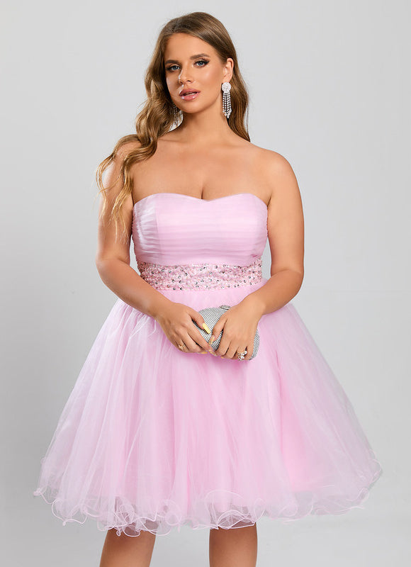 Robe Courte Tulle Rose - gallery 7