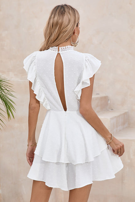 Robe Blanche Courte Patineuse - gallery 2