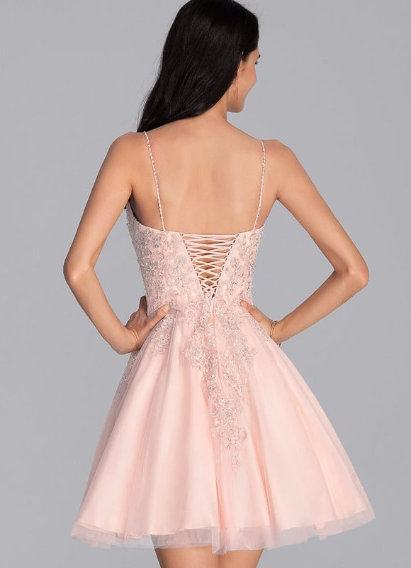 Robe De Soirée Courte Col V - gallery 2
