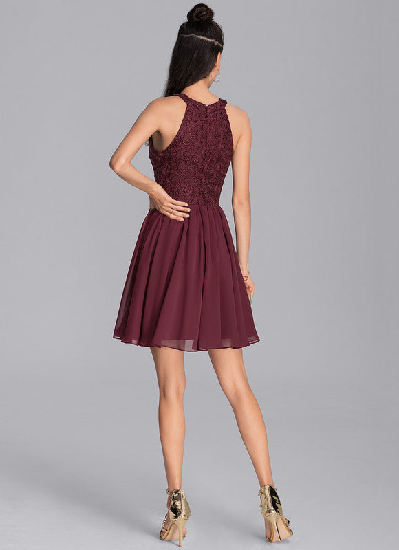 Robe De Soirée Courte Dentelle - gallery 3