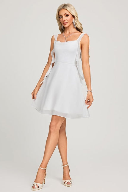 Robe Courte Blanche Fluide - gallery 1