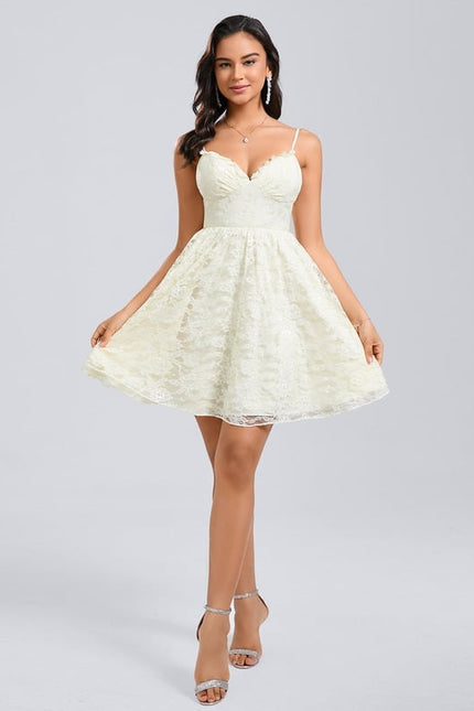Robe Courte Dentelle Ivoire - gallery 5