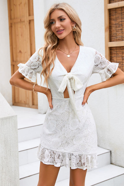 Robe Courte Dentelle Vaporeuse