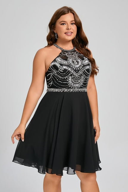 Robe Courte Noire Scintillante - gallery 8