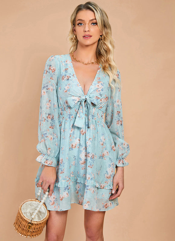 Robe Courte Fluo À Volants - gallery 1