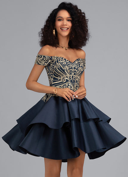 Robe Courte Satin Noire