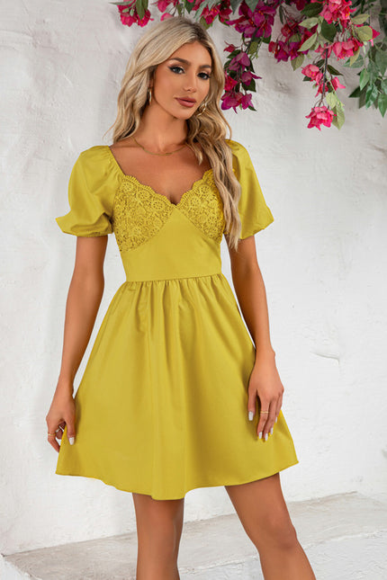 Robe Courte Jaune Vintage