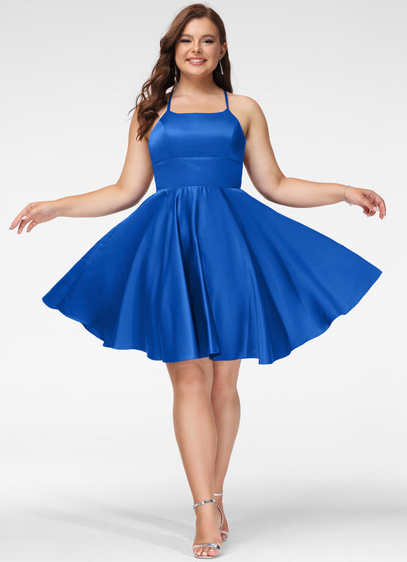 Robe Courte Rose Satinée - gallery 5