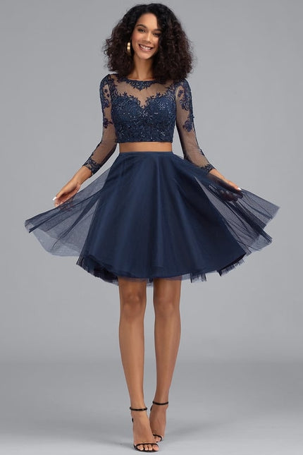 Robe Courte Tulle Marine - gallery 1