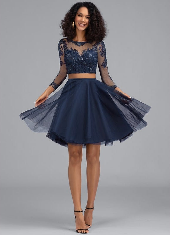 Robe Courte Tulle Marine - gallery 1