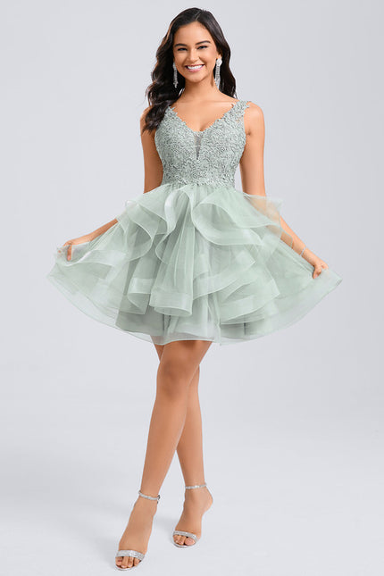 Robe Courte Cocktail En Tulle - gallery 5