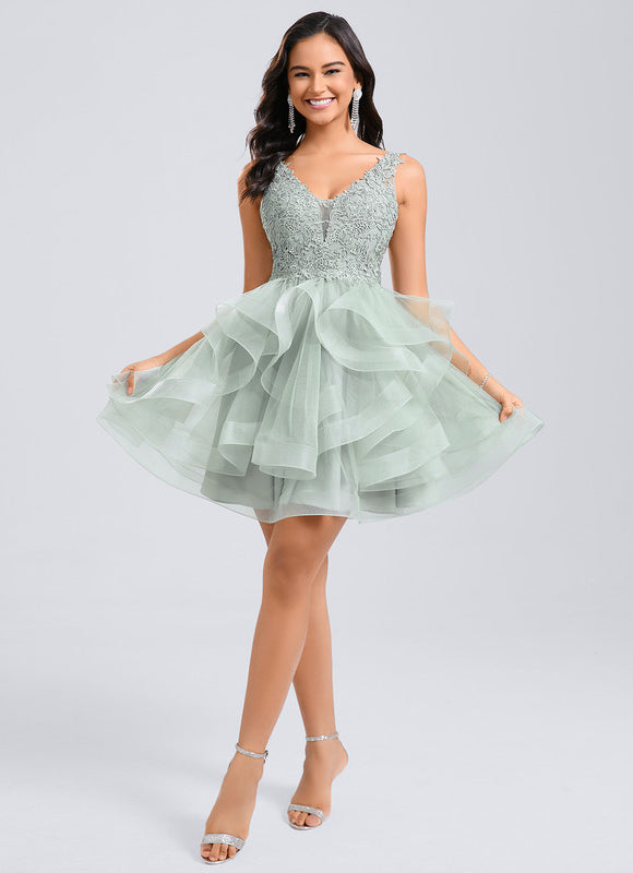 Robe Courte Cocktail En Tulle - gallery 5