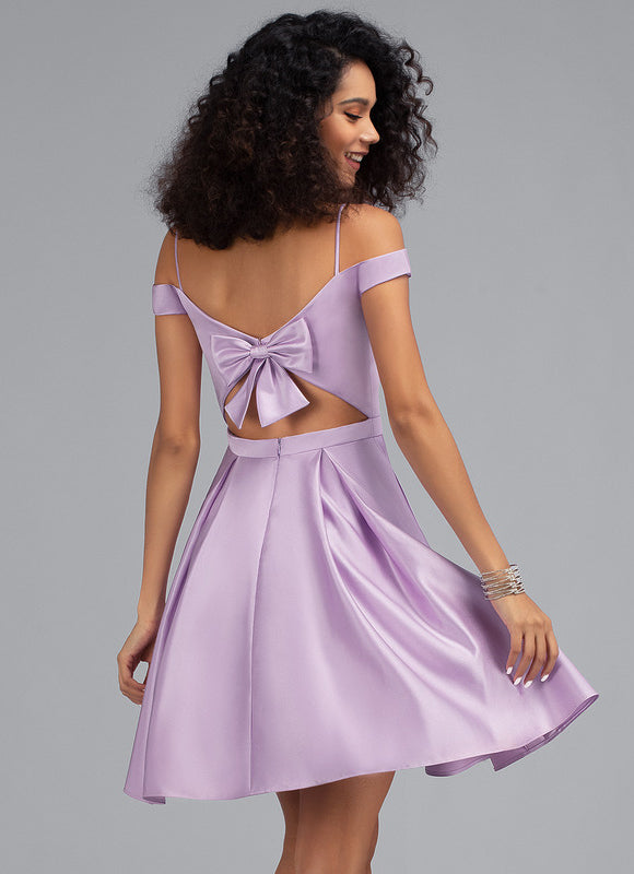 Robe Courte Satin Lilas