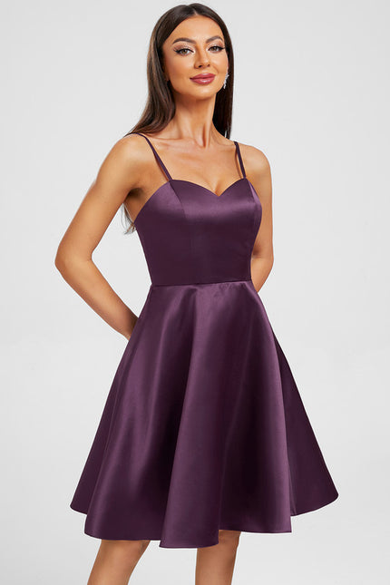 Robe Satin Soirée Courte - gallery 3