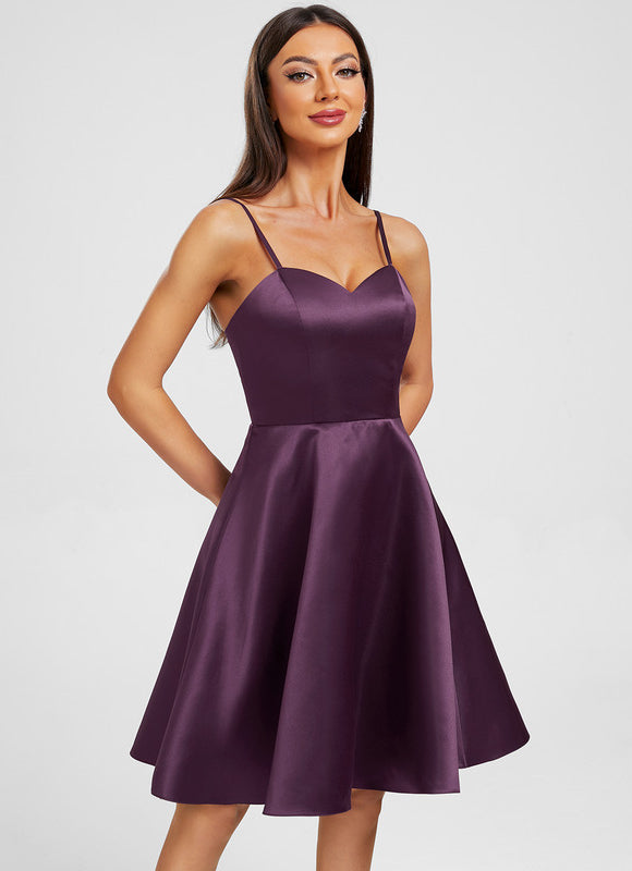 Robe Satin Soirée Courte - gallery 3