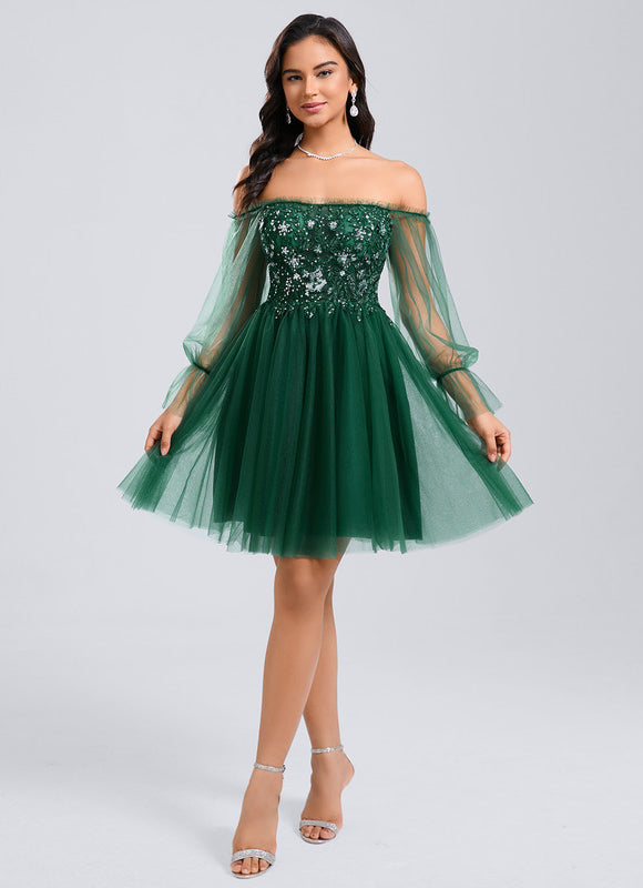 Robe Courte Epaule Dénudée - gallery 3