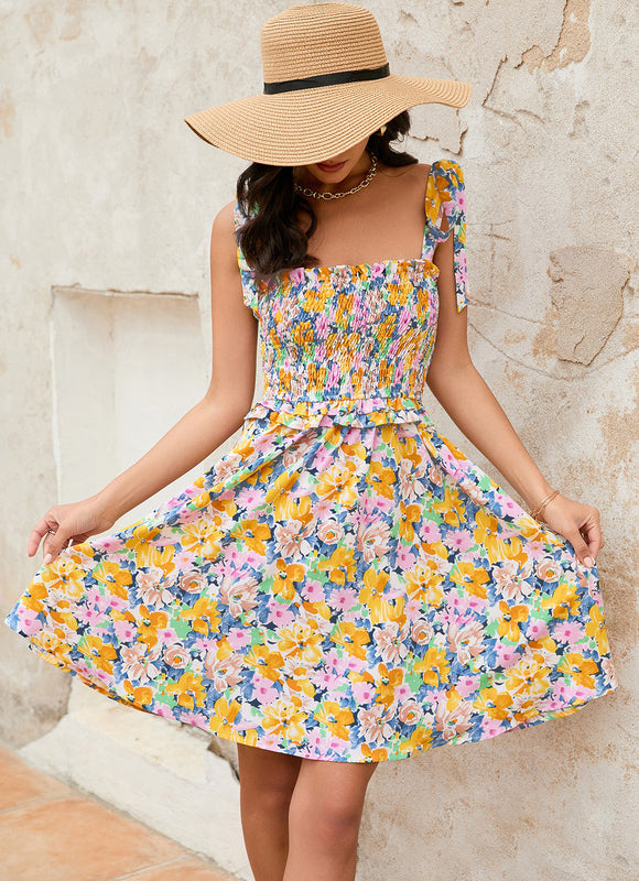 Robe Courte Fleuri Bohème - gallery 1
